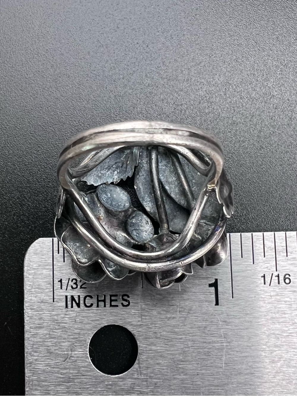 Vintage Sterling Sterling Flower Bouquet Ring - Picture 7 of 9